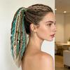 Yousheng Boho Braided Ponytail Extension with Hair Tie Hand-Braided Dreadlock Hair Extensions Long Braids Dreadlocks Wig for Women
