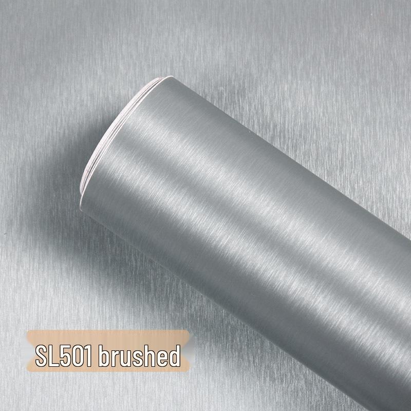 Gold & Silver Brushed Metal Stainless Steel Adhesive Film for Refrigerator, Elevator, and Interior Decor