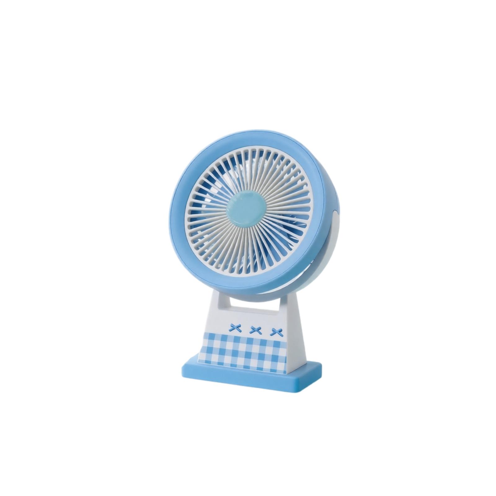 Portable Rechargeable Cartoon Style Small Fan Compact Design Lightweight USB Powered Desktop Fan for Personal Use one size синий