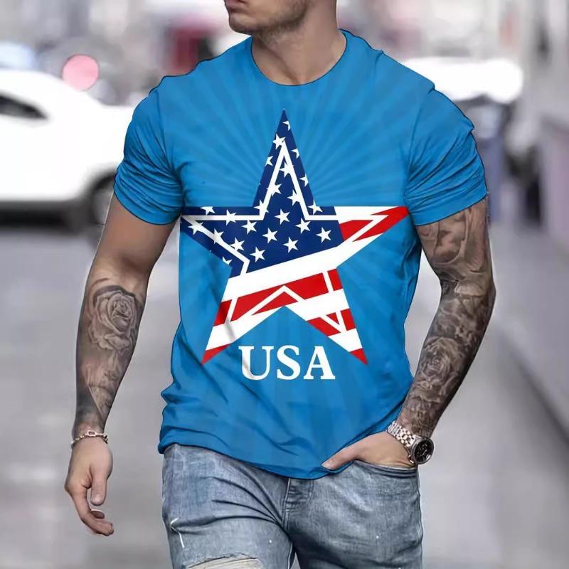 

Мужская повседневная футболка с баннером Star Spangled с 3D-принтом Модные уличные футболки 6XL