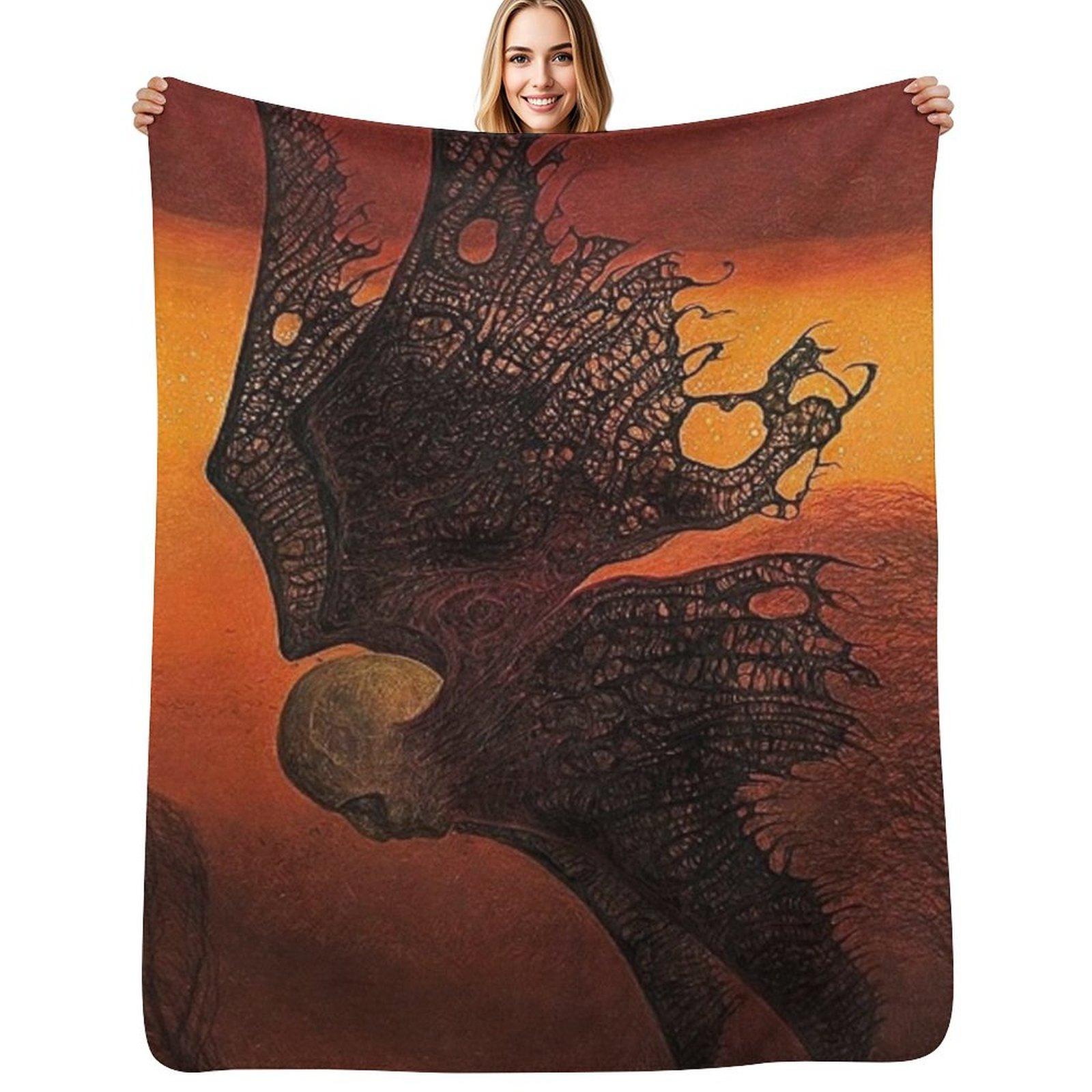 Untitled Ghost by Zdzisaw Beksiski Throw Blanket Soft Breathable Blanket for Night Sleeping 102x76cm(40x30in)