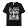 Damon Salvatore IanSomerhalder TV Drama Pattern Tshirt for Women Retro Gothic Fashion Oversized T-shirt for Women's Street We...