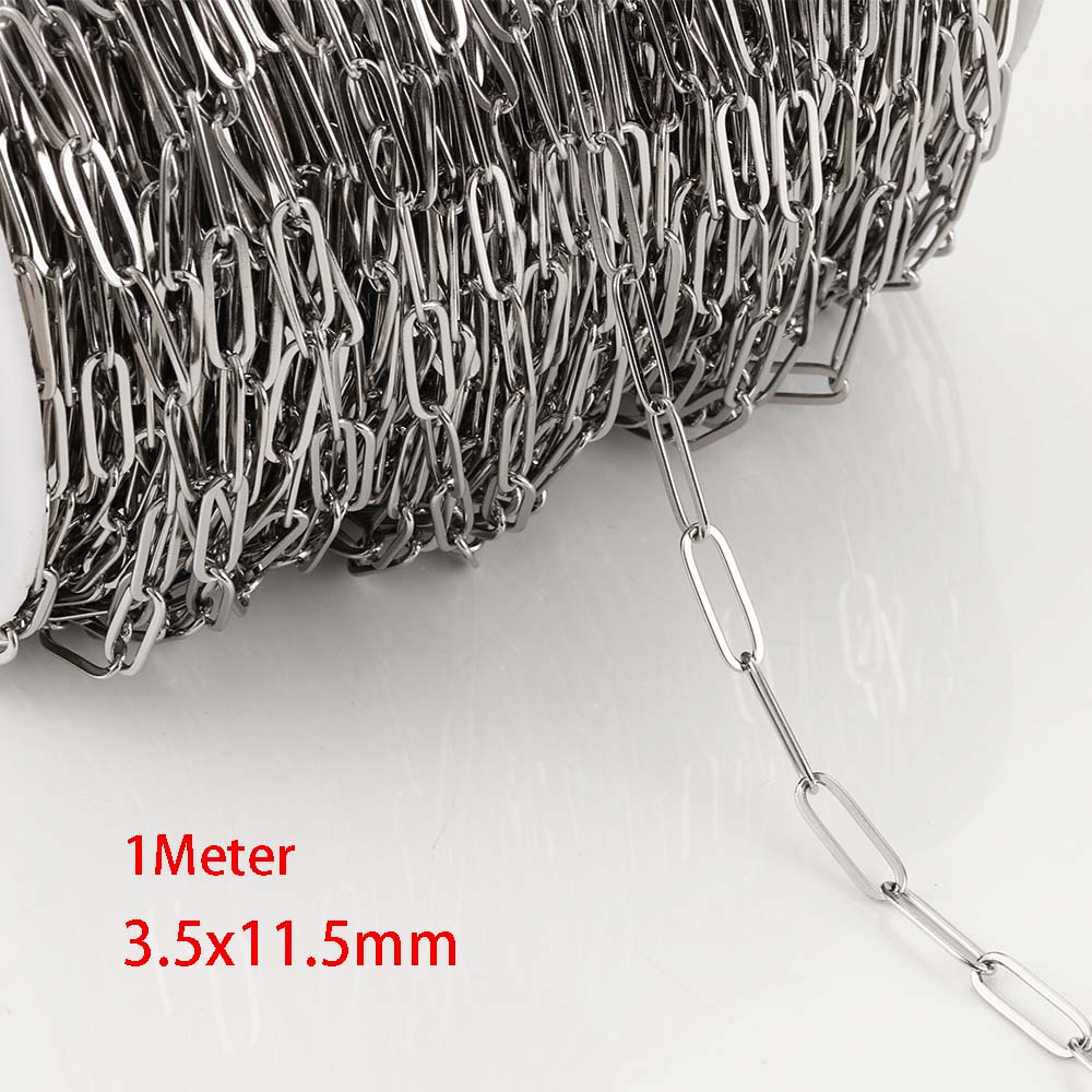 

1meter/lot Stainless Steel Rolo Cable Bulk Chains for Jewelry Making Link DIY Punk Necklace Hiphop Bracelet Accessories Handmade