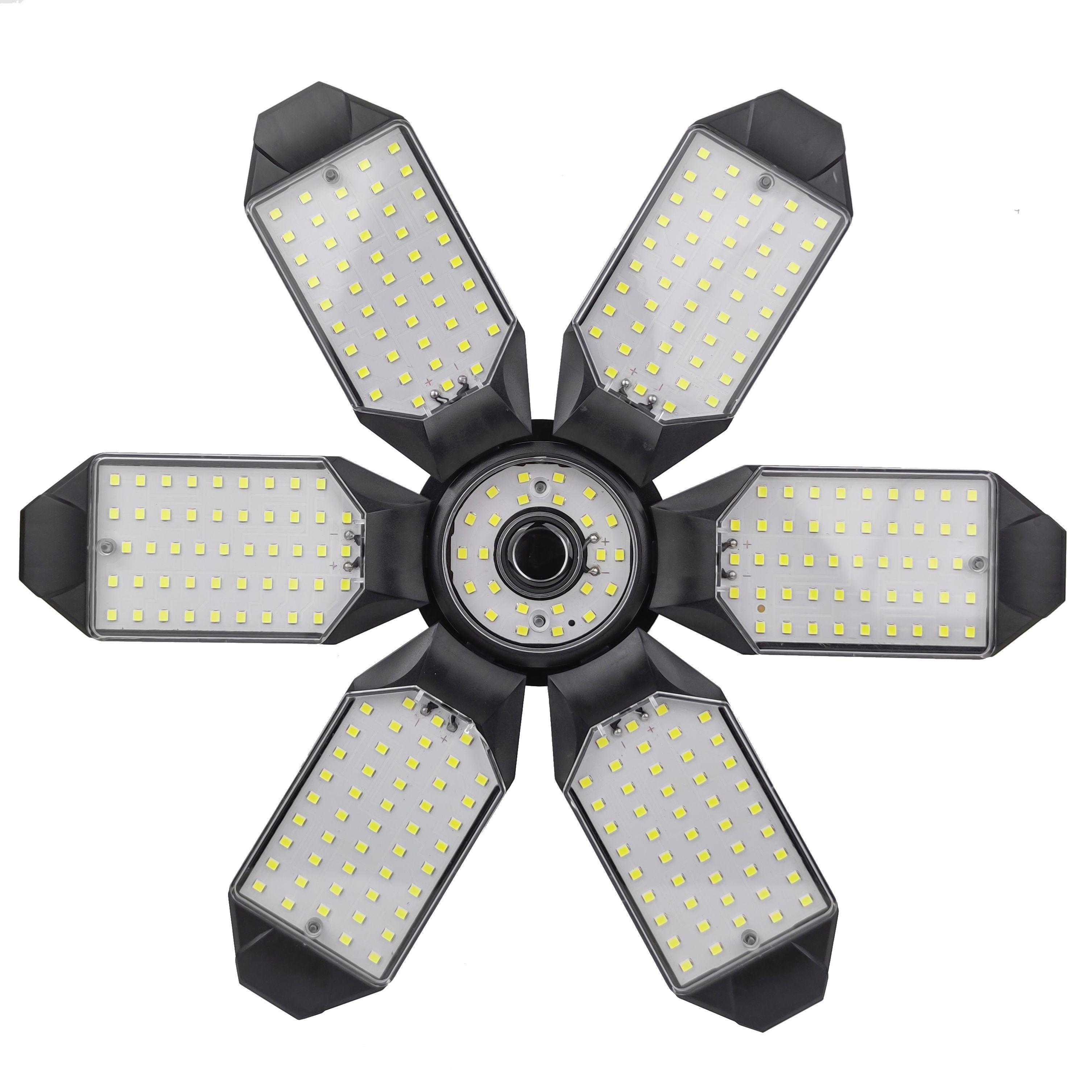 

6 лопастей, деформируемый светодиодный светильник для гаража, регулируемый потолочный светильник для магазина, профессиональные складные вентиляторные лампы