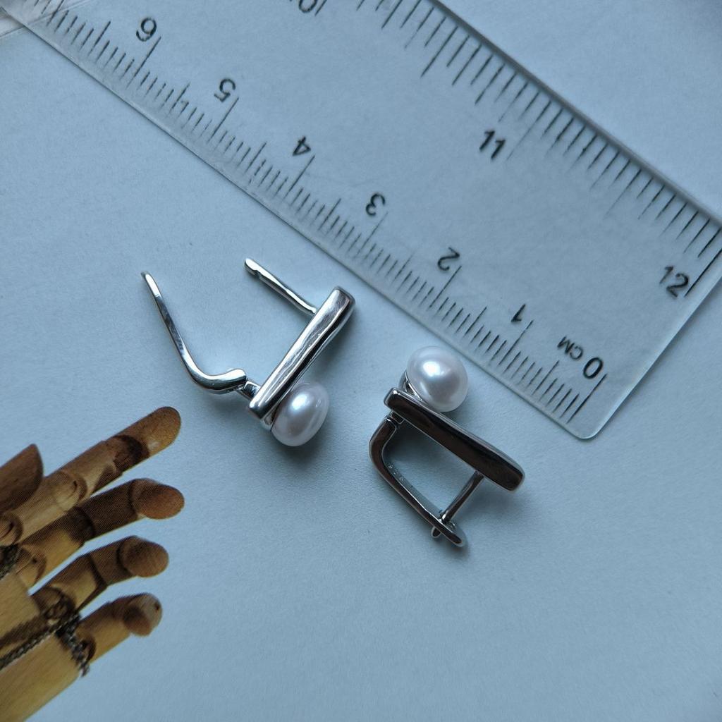 Silver Earrings with Natural Pearls (2187226)