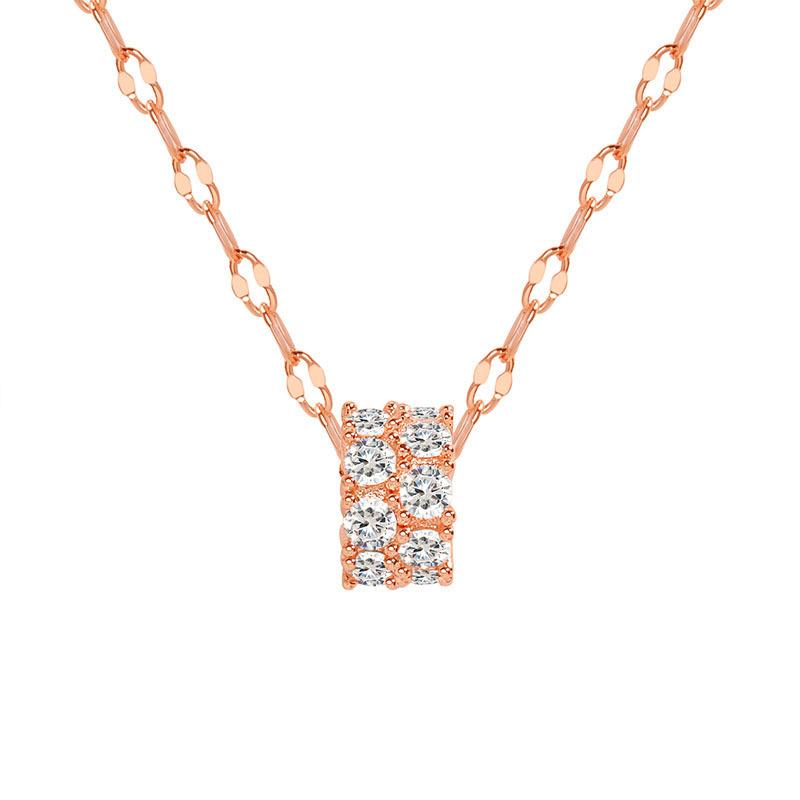 Transfer Bead Pendant Collarbone Chain The Same Japanese And Korean Version Of Cold Wind Simple Full Diamond Small Waist Necklace