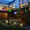 Solar LED Crackle Glass Ball Pendant Garden Light