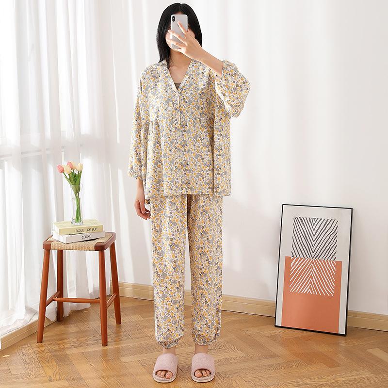 Cotton and silk pajamas women's spring and autumn short-sleeved trousers set summer thin Internet celebrity large size high-end loungewear