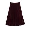 2025 Spring Women's High-Waisted Velvet Wave Skirt