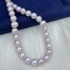 1String, White Purple Yellow Natural Freshwater Pearls, Handmade Near Round Pearl Beads for Jewelry Making DIY Crafts (Beads 9-10mm, Length 36cm)