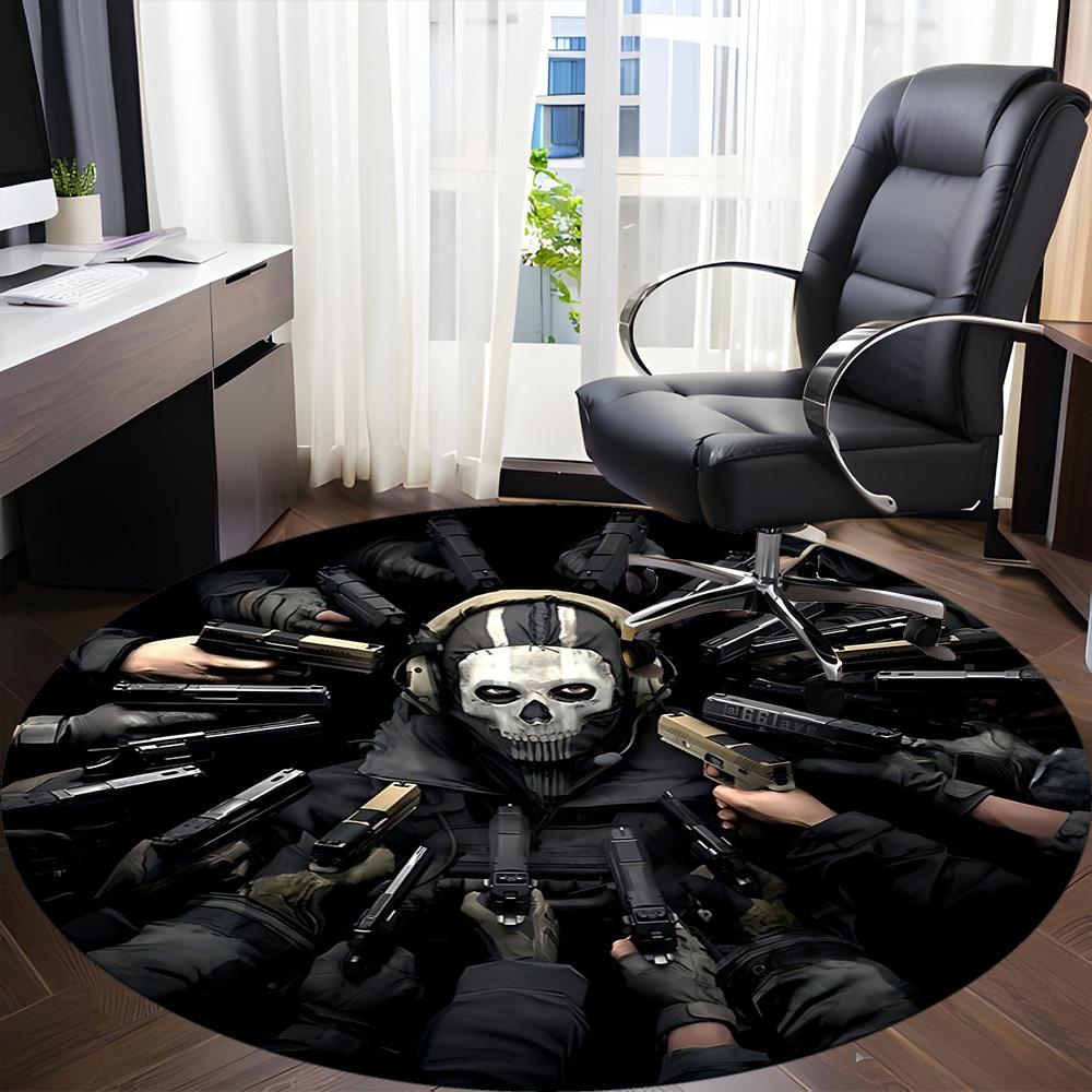 1pc Call of Duty Carpet, Round Non-Slip Durable Large Size Office Carpet, Suitable for Office, Beautiful Decoration