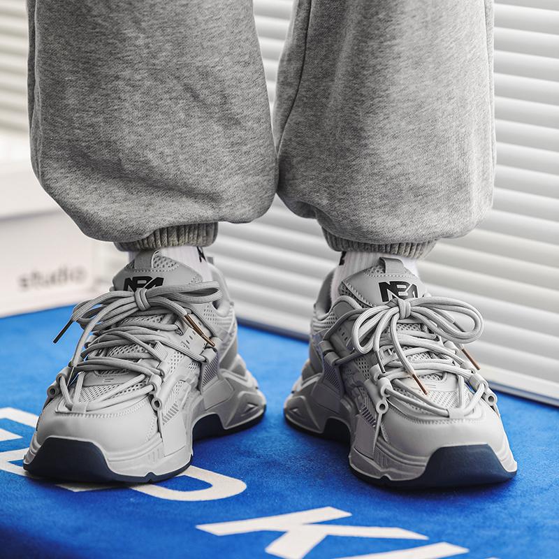 Adult Size Non Slip Wear-resistant Fashionable Retro Outdoor Thick Sole Running Shoes Casual Sports Men's Shoes Dad Shoes