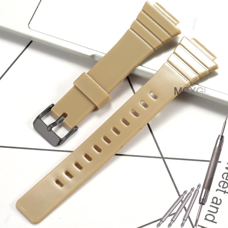 Pryskyřičný řemínek na hodinky pro Casio W-215H W215H W-217H F105W F108WH Náhradní řemínek 18mm Vodotěsné sportovní hodinky Příslušenství
