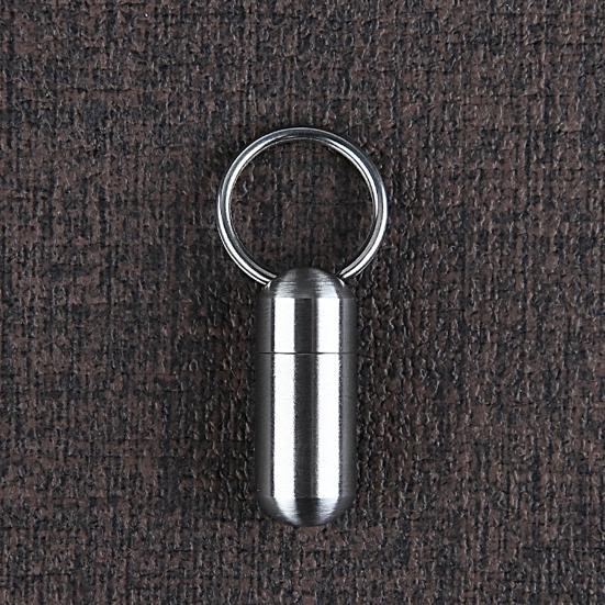 High Hardness Pill Holder Sealing Stainless Steel Widely Use Waterproof Pill Case Keychain