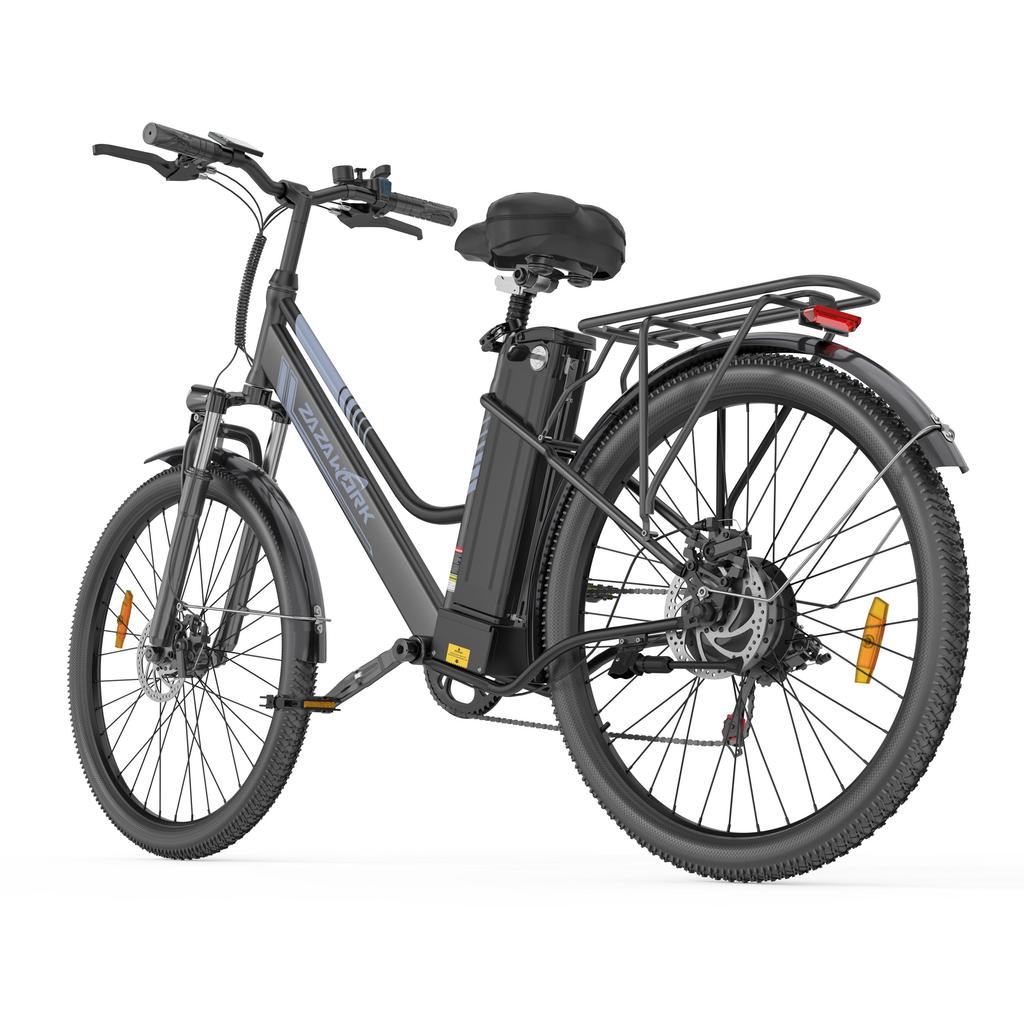 ZAZAWORK C26 Pro Urban Electric Bicycle 250W Motor 36V20Ah Battery 26 Inch Wide Tires 25KM/H Speed 120KM Range E-Bike With Two Seat