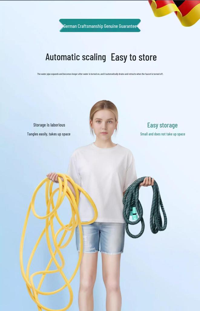 High-Pressure Water Gun for Car Wash, Flower Watering, and Floor Cleaning with Retractable Hose and Powerful Sprinkler.