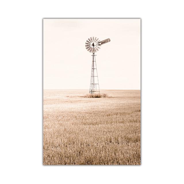 Weizen Kuh Pferd Grünland Landschaft Wand Kunst Poster und Drucke Landschaft Druck Nordic Malerei Dekorative Bild Home Dekoration