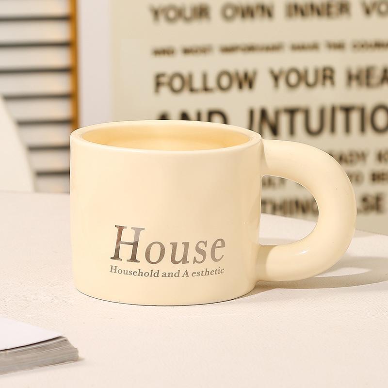 Simple Mug High Value Ceramic Water Cup Milk Cup Office Men's High End Exquisite Coffee Cup for Girls