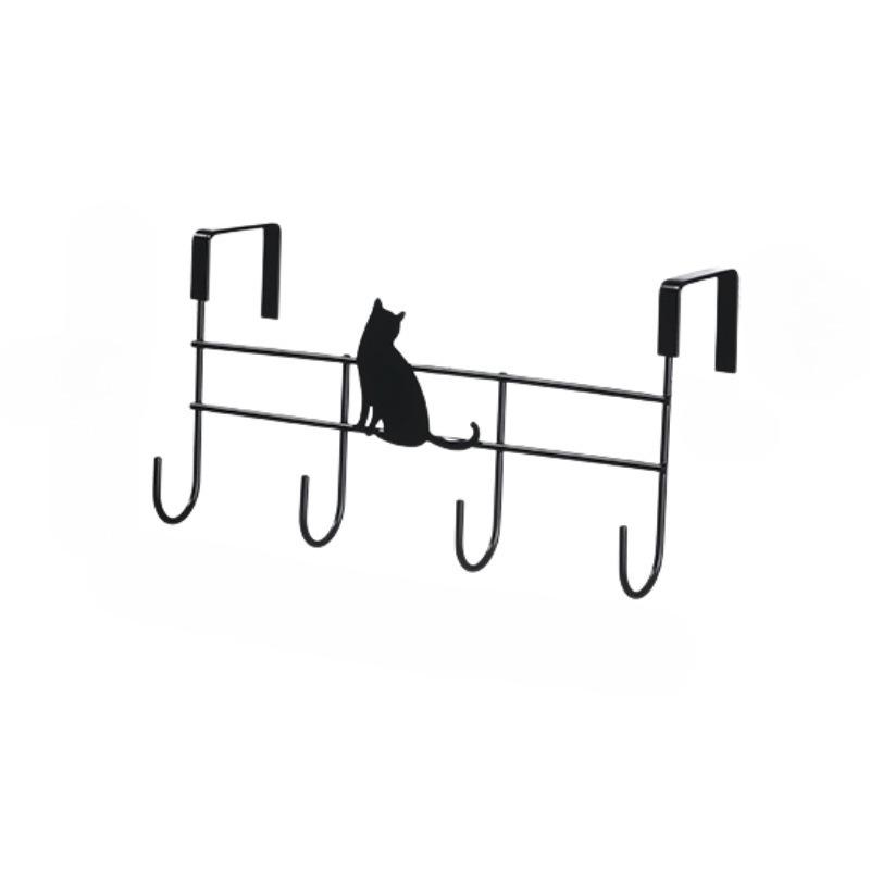Punch-Free Kitchen Cabinet Door Hook Rack for Utensil Storage