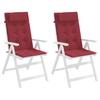 High-Backed Chair Cushions, 2 Pcs., Wine Red