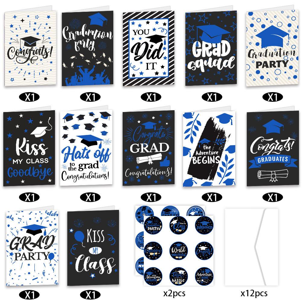 Graduation Themed Season Campus Party Paper Greeting Card Sticker Envelope Set