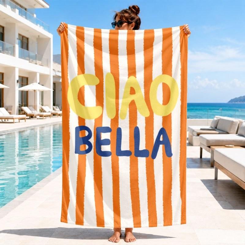 Classic Brown Leopard Style Natural tan base traditional brown black leopard spot animal print quick dry pool beach towel