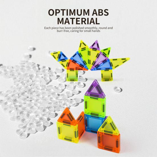 29/50Pcs/Set Colorful Magnetic Tile Kit Clear Geometric Shape Building Block Magnet Preschool Educational