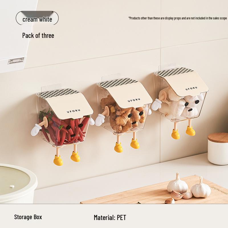 Wall-Mounted Multifunctional Storage Box for Scallions, Ginger, Garlic, and Coffee Capsules - Punch-Free Organizer Basket