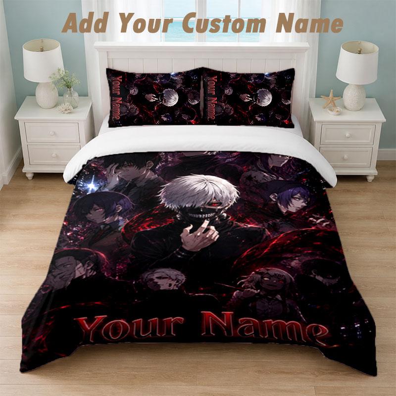 Bedding Set 1 Duvet Cover 2 Pillowcases Tokyo Ghoul Print Soft Bed Linen Bedroom Decor