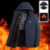 Winter Men's Mid-length Cotton Coat, Middle-aged Warm and Velvet Thickened Cold-proof Hooded Jacket, Dad's Clothing for Men