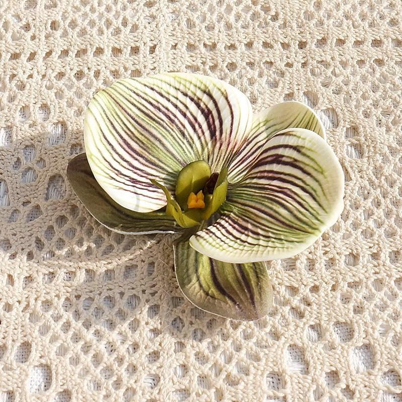 3D Print Big Butterfly Orchid Head Silicone Cotton Artificial Flower Wedding Souvenir Party Gift Box Decor Headdress Flower