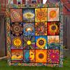 Colorful Mandala Sunflower Art Blanket - Vintage-Inspired Soft All-Season Cozy Throw for Sofa, Bed & Nature Lovers Gift