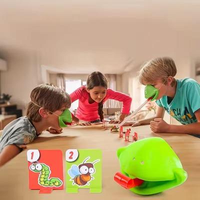 Masque de Grenouille Langue qui Remue Lèche Cartes Jeux de Plateau pour Enfants Jouets de Fête Familiale Antistress Drôle Jeu de Puzzle de Bureau Jouets