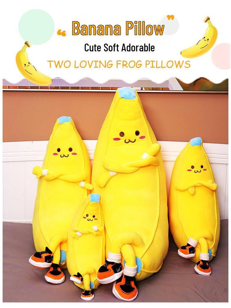 Large Plush Banana Man Doll - Cute Sleeping Pillow Toy