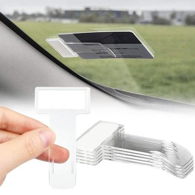10Pcs Car Windscreen Permit Ticket Clip Transparent Car Parking Ticket Holder Clip for Car Van Caravan Windscreen