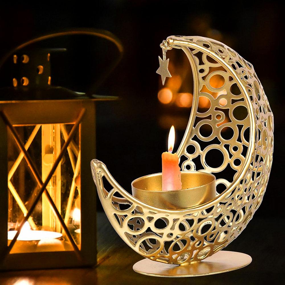 Moon Shaped Metal Incense Burner Decoration Golden Living Room Desktop Aromatherapy Stove Middle Eastern Ornament Decoration