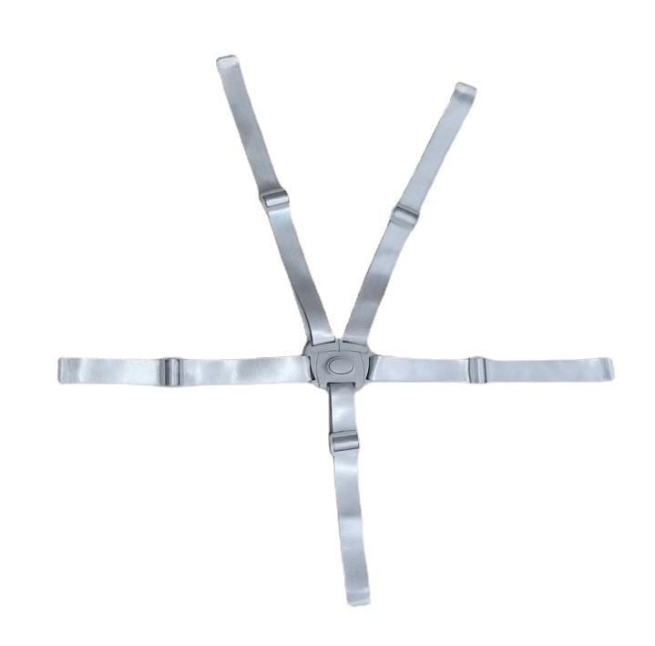 Gray 5-Point Nylon Harness Strap for High Chair and Stroller