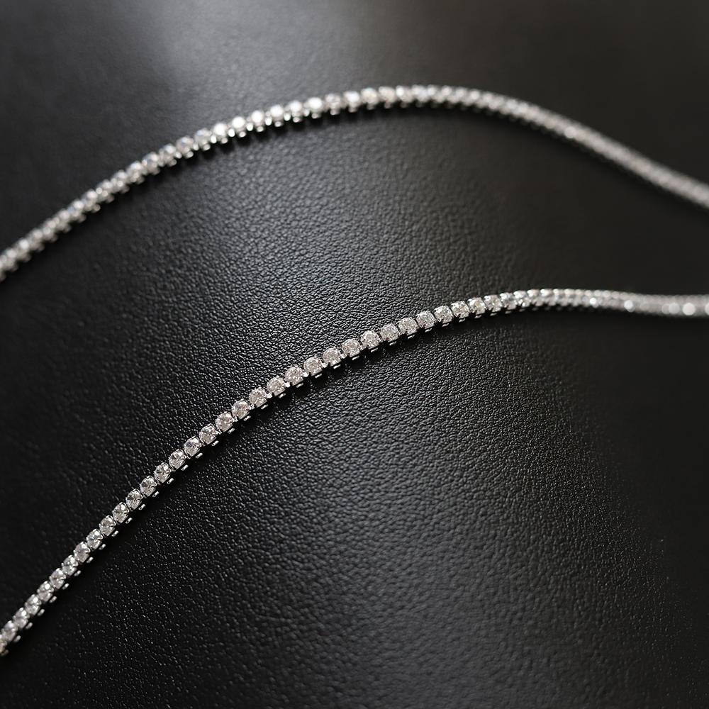 Y Shape Stainless Steel Long Chain with Cubic Zircon Tassel CZ Zircon Diamond Tennis Necklace