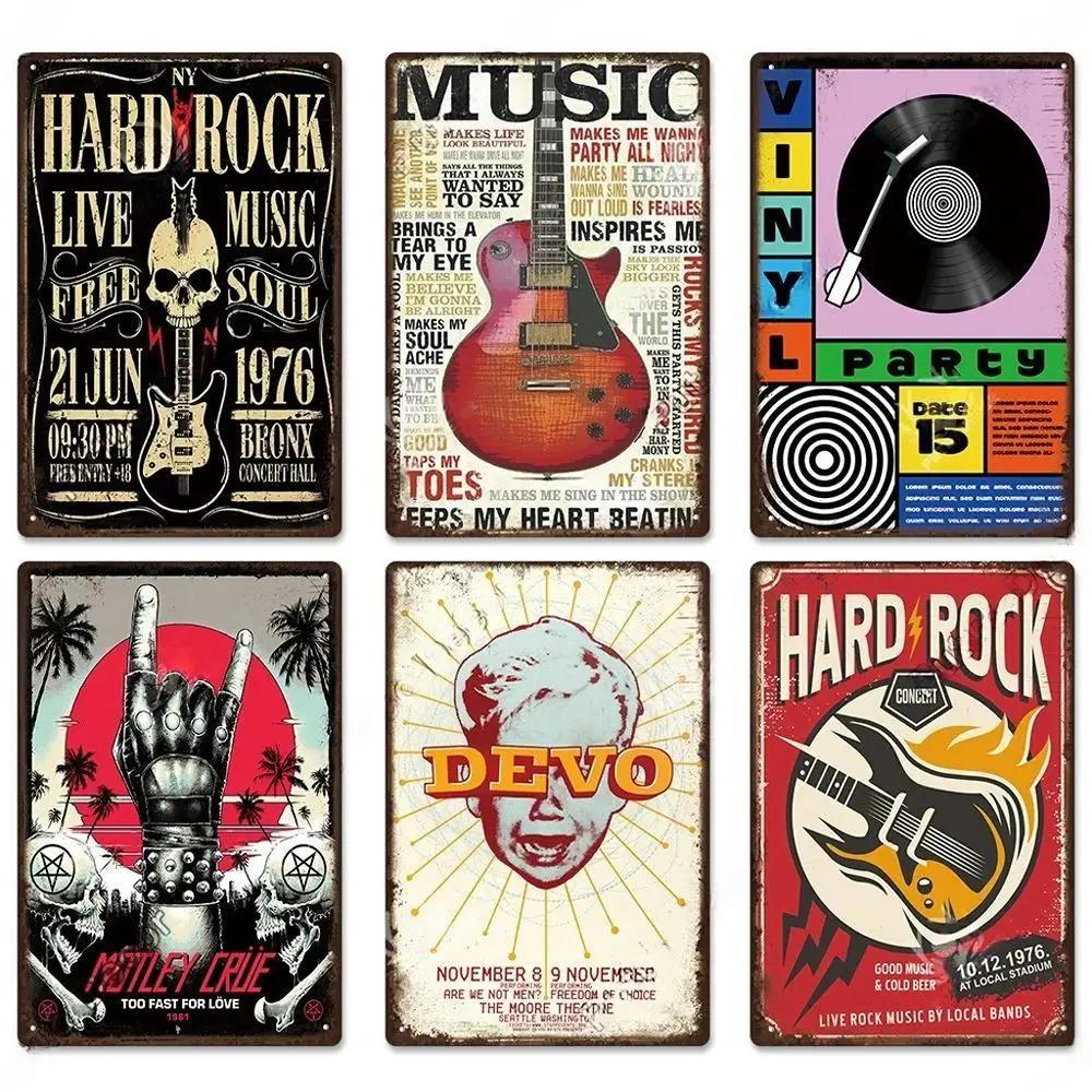 Vintage Musik Blechschild Rock Poster Plakette Metall Retro Wandkunst Dekoration Aufkleber für Bar Pub Man Cave Eisengemälde