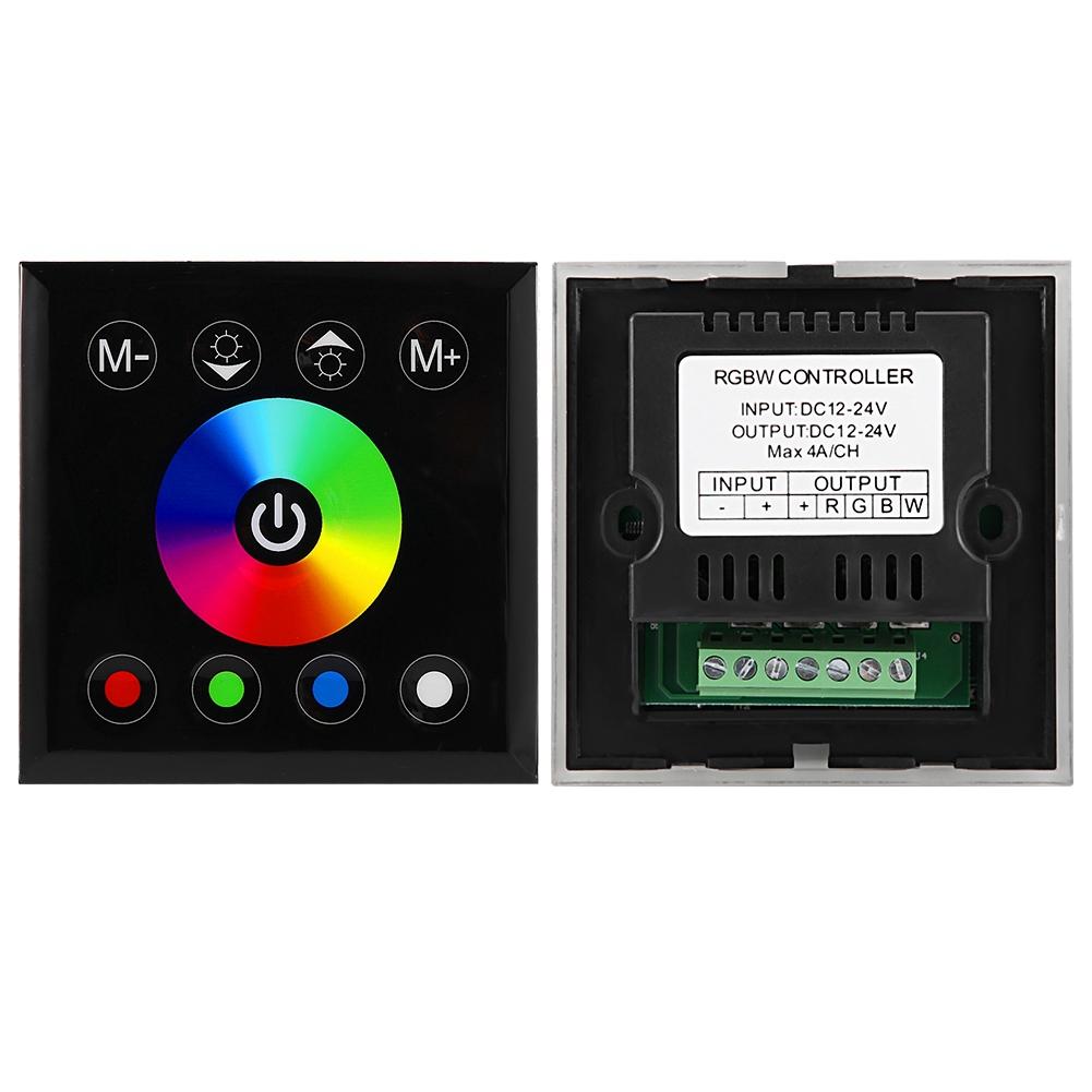Wall Mounted Colorful RGBW LED Touch Panel Controller Dimmer Switch for LED Strip Light