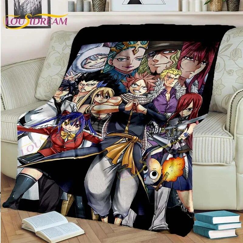 Fairy Tail Blanket Anime Blanket Natsu Blanket 3D Cartoon Covered Blanket Flannel for Bedding Children Room Decor Warm Blanket