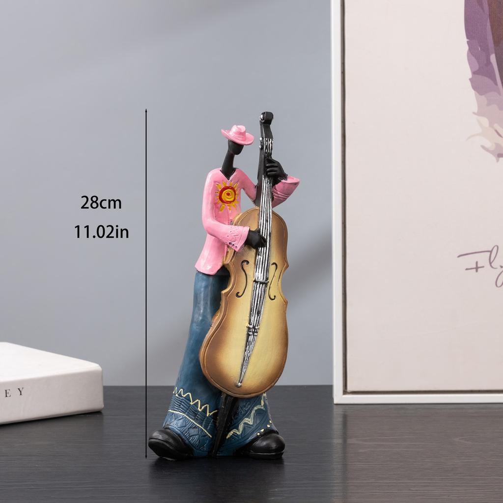 1 resin band statue, creative instrument model sculpture, Nordic style home decoration for living room, porch, and study