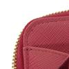 Used 11569 Saffiano Coin Purse 1MM268 QHH F0505 7943 Pink Zip Around Card Case with Triangle Logo Peonia Ladies from
