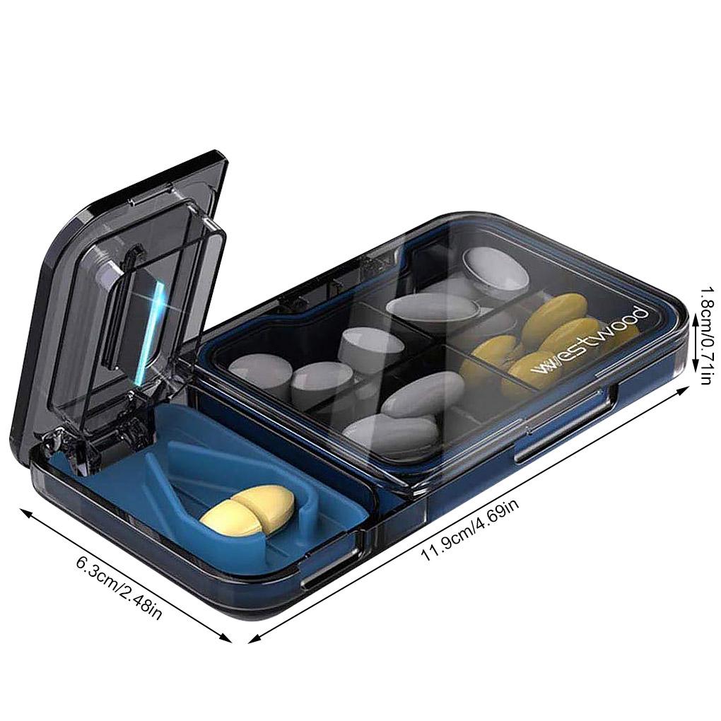 Pill Splitter Manual Accurate Crusher Piller Storage Pocket with Dispenser Organizer Personal Health Care