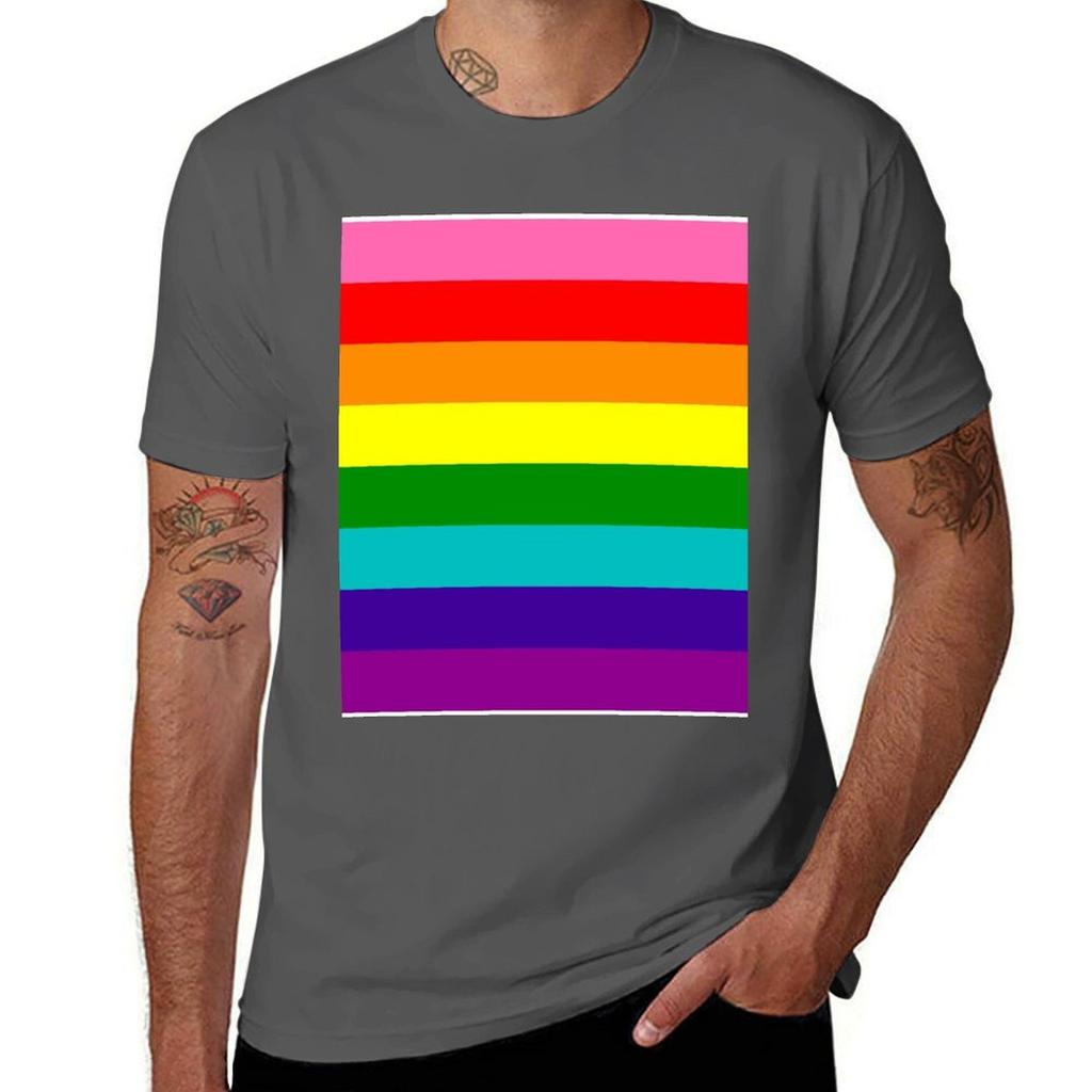 1977 Gay Pride Flag TShirt Casual Loose Fit Short Sleeve TShirt