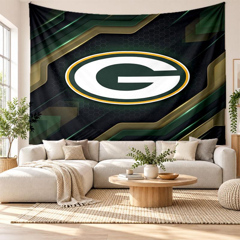 Green Bay Packers Wall Tapestry, Soft Fabric Wall Hanging, Decorative Backdrop For Bedroom Home Wall Art