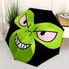 1pc Green Monster FaceAutomatic Folding Umbrella, Portable & Foldable Design with 8 Ribs, Casual Outdoor Accessory yy250804258