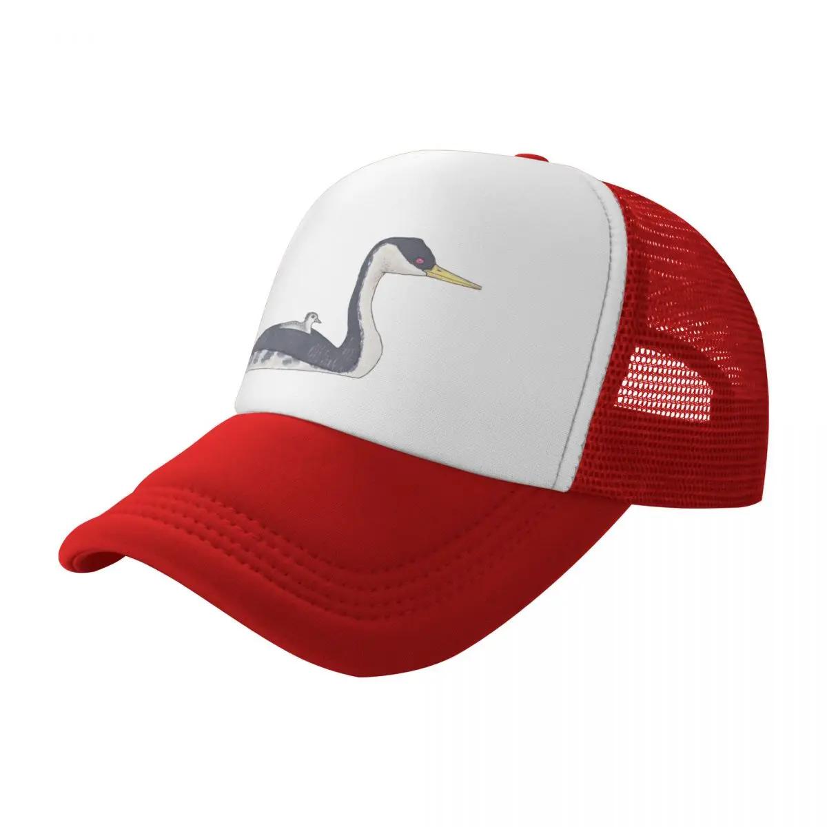 Western Grebe watercolor bird art Baseball Cap F cute tea Hat Mens Caps Womens