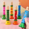 Wooden Trumpet Toy Kids Horn Whistle Musical Instrument Early Educational Montessori Sound Training Interactive Play Toy Gift