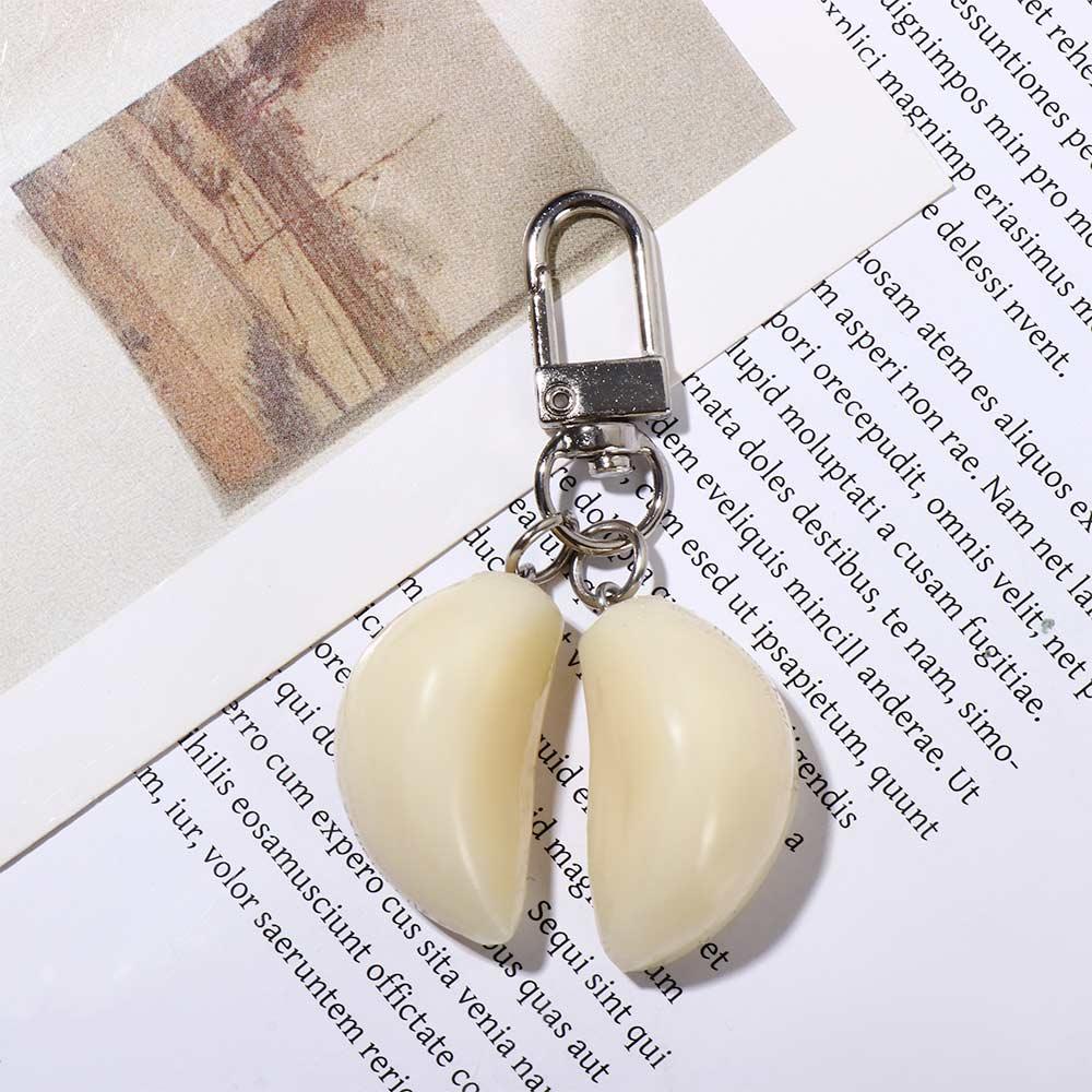 Keychains Vegetable Jewelry Bag Pendant Garlic Pendant Garlic Keyring Garlic Keychain Food Keychain